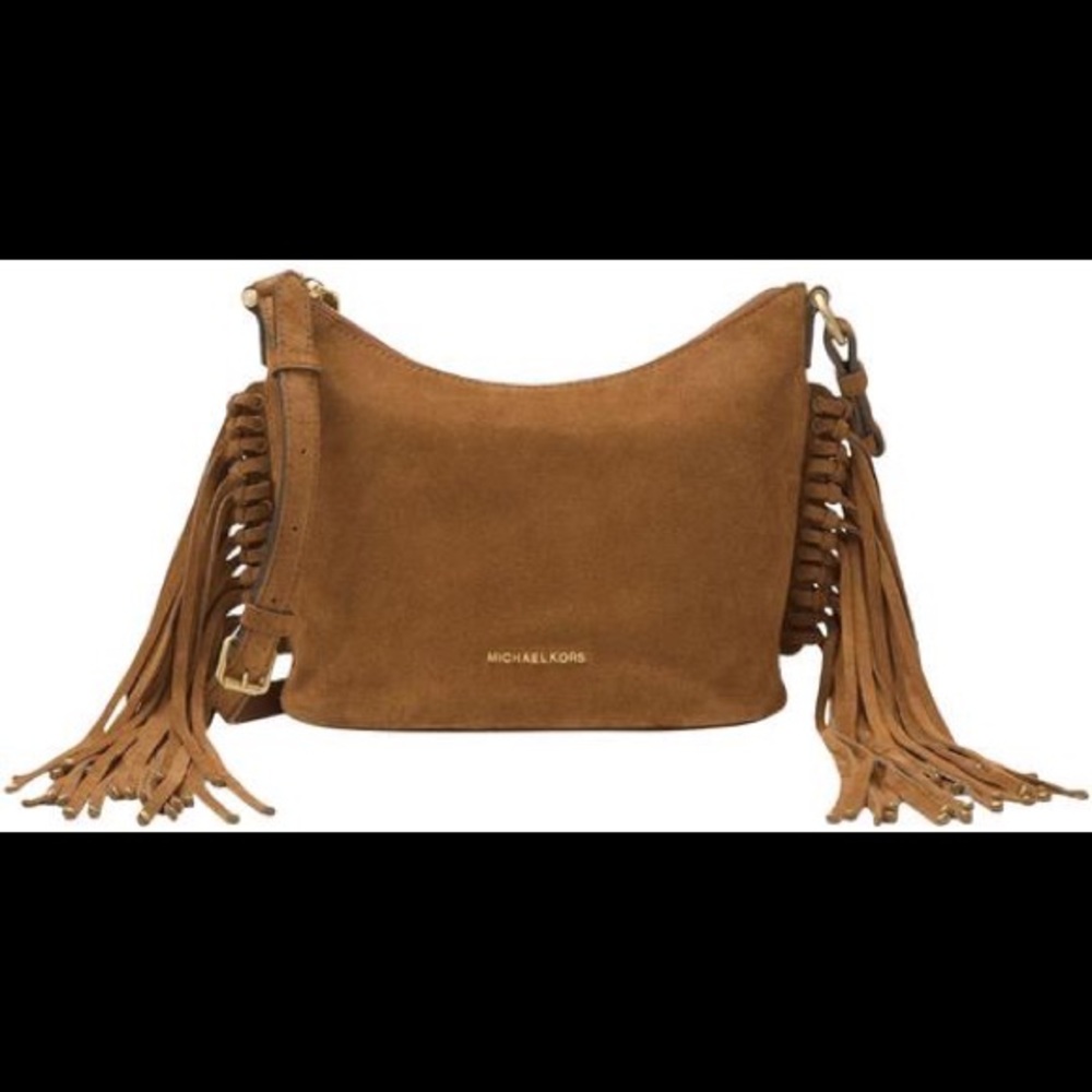 NWT AUTH Michael kors Fringe Med Camel Crossbody